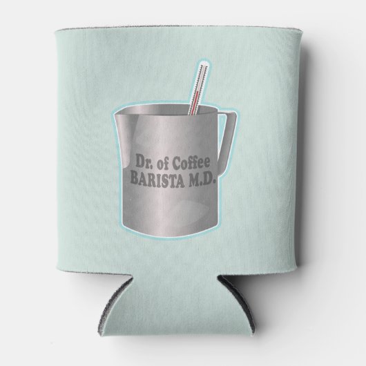 Barista koffie maken grappige dokter blikjeskoeler (Voorkant)