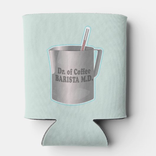 Barista koffie maken grappige dokter blikjeskoeler (Achterkant)
