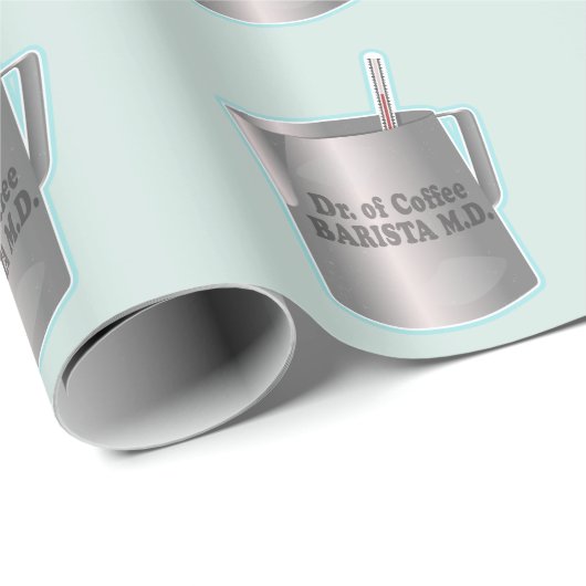 Barista koffie maken grappige dokter cadeaupapier (Rol Hoek)