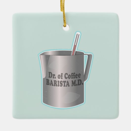 Barista koffie maken grappige dokter keramisch ornament (Voorkant)