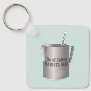 Barista koffie maken grappige dokter sleutelhanger
