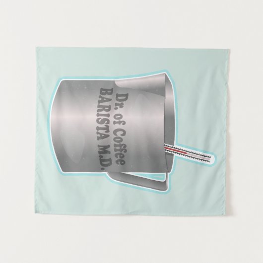 Barista koffie maken grappige dokter wandkleed (Voorkant (horizontaal))