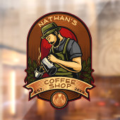 Barista  koffiewinkels aanpassen raamsticker (Vel 2)