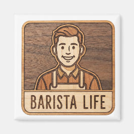 Barista Leven Houten Magneet