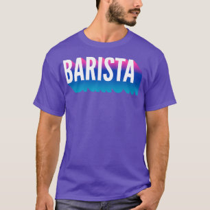 Barista met lange gradiëntschaduw t-shirt