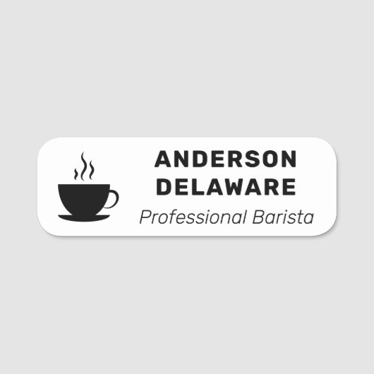 Barista Modern en Professioneel Naamplaatje (Voorkant)
