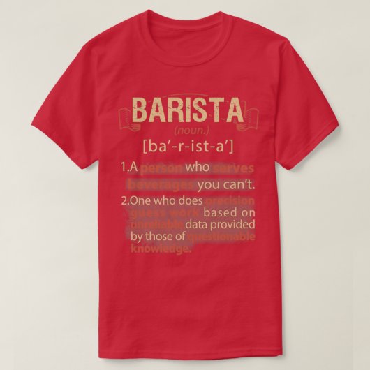 Barista Real American Definition T-shirt (Design voorkant)