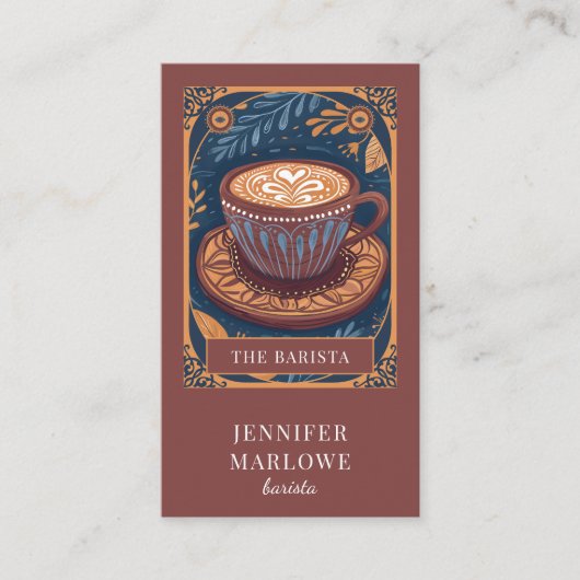 Barista Tarot  Visitekaartje (Voorkant)