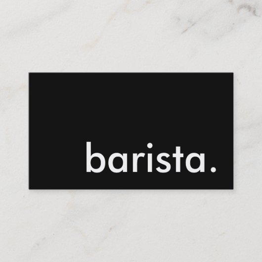 barista. visitekaartje (Voorkant)