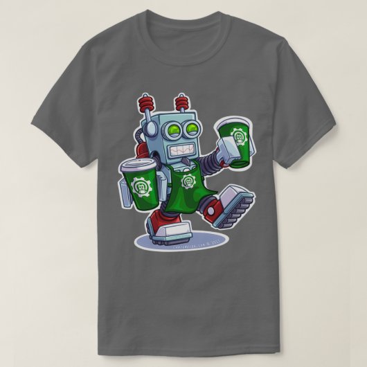 BaristaBot 9000 Robot T-shirt (Design voorkant)