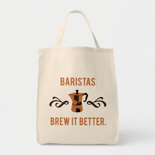 Barista's brouwen het beter tote bag (Voorkant)