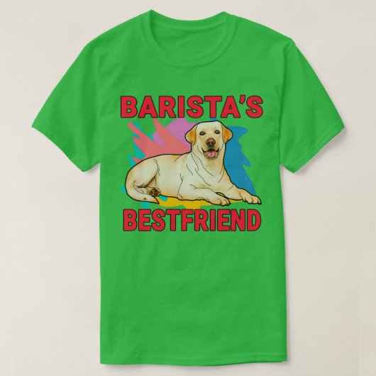 Baristax27s beste vriend Labrador Retriever Dog Lo T-shirt (Design voorkant)