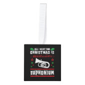 Bariton Euphonium Lelijke Kerstmis Sweater Stijl Decoratie (Voorkant)