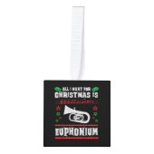 Bariton Euphonium Lelijke Kerstmis Sweater Stijl Decoratie (Voorkant)