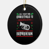 Bariton Euphonium Lelijke Kerstmis Sweater Stijl Keramisch Ornament (Links)