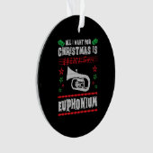 Bariton Euphonium Lelijke Kerstmis Sweater Stijl Ornament (voorkant)