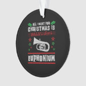 Bariton Euphonium Lelijke Kerstmis Sweater Stijl Ornament (voorkant)