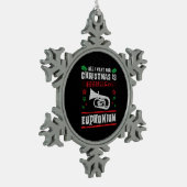 Bariton Euphonium Lelijke Kerstmis Sweater Stijl Tin Sneeuwvlok Ornament (Links)
