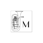 Bariton Initiaal Monogram Musicus Band Docent Rubberstempel (Afrduk)
