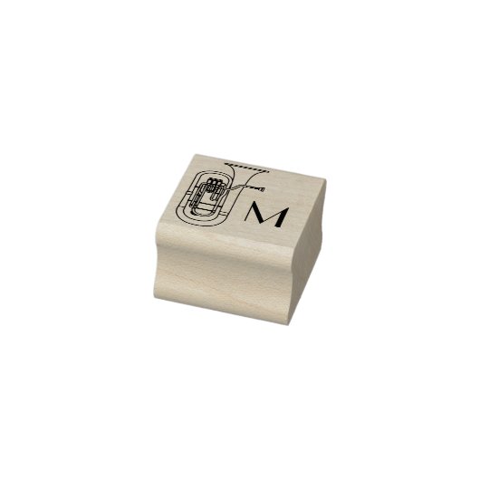 Bariton Initiaal Monogram Musicus Band Docent Rubberstempel (Stempel)