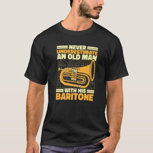Baritone Bass Euphonium Old Man  1 T-shirt (Voorkant)