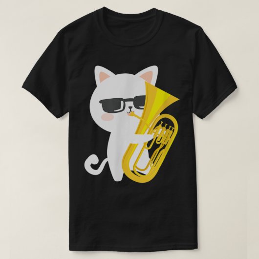 Baritone Cat Cute Baritone Euphonium Player Cat Ow T-shirt (Design voorkant)
