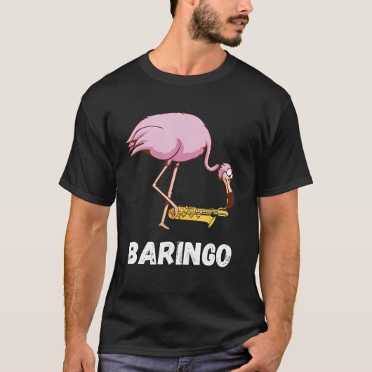 Baritone Flamingo Saxophonist Euphonium Saxophone  T-shirt (Voorkant)