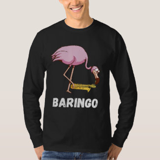 Baritone Flamingo Saxophonist Euphonium Saxophone  T-shirt