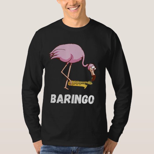 Baritone Flamingo Saxophonist Euphonium Saxophone  T-shirt (Voorkant)