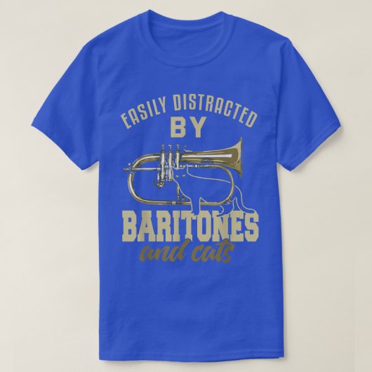 Baritone Funny Cat Lover Marching Band Baritonist T-shirt (Design voorkant)