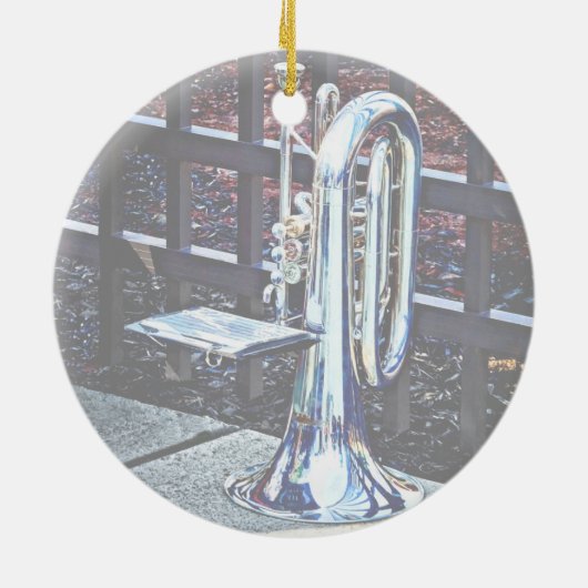 Baritone Horn voor parade Keramisch Ornament (Achterkant)
