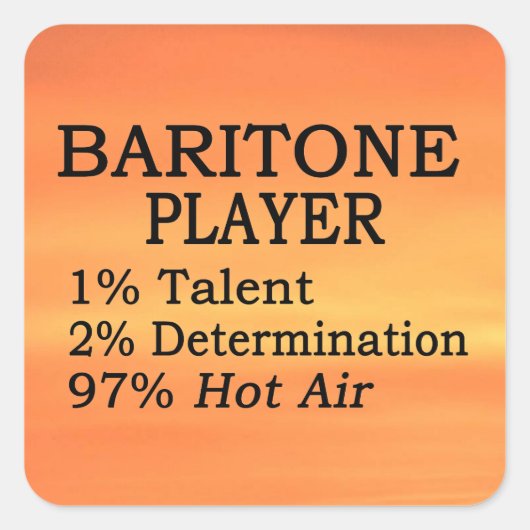 Baritone Hot Air Square Sticker (Voorkant)