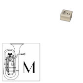 Baritone Initiaal Monogram Musician Band Teacher Rubberstempel (Gestempeld)