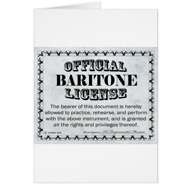 Baritone-licentie (Voorkant)