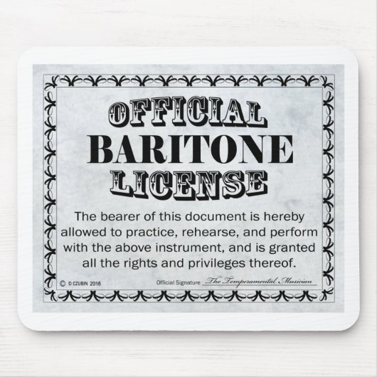Baritone-licentie Muismat (Voorkant)