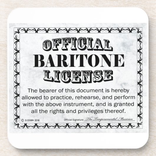 Baritone-licentie Onderzetter (Voorkant)