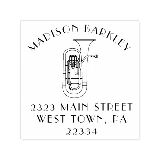 Baritone Musician Band Teacher Self-Inking Stamp Zelfinktende Stempel (Design)