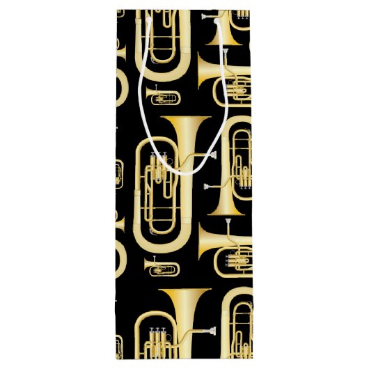 Baritone Musician Band Teacher Wijn Cadeautas (Achterkant)