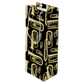 Baritone Musician Band Teacher Wijn Cadeautas (Voorkant Gekanteld)