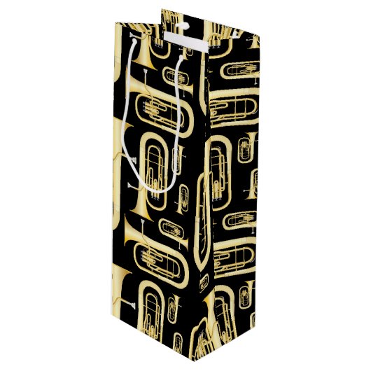 Baritone Musician Band Teacher Wijn Cadeautas (Voorkant Gekanteld)