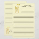 Baritone Musician Teacher Stationery Briefpapier (Voorkant / Achterkant)