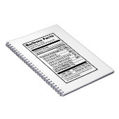 Baritone "Nutritional Information Label" Notitieboek (Rechterzijde)