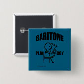 Baritone Play Boy Vierkante Button 5,1 Cm (Voorkant /achterkant)