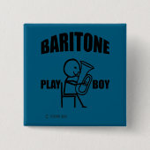 Baritone Play Boy Vierkante Button 5,1 Cm (Voorkant)