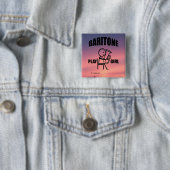 Baritone Play Girl Vierkante Button 5,1 Cm (In situ)