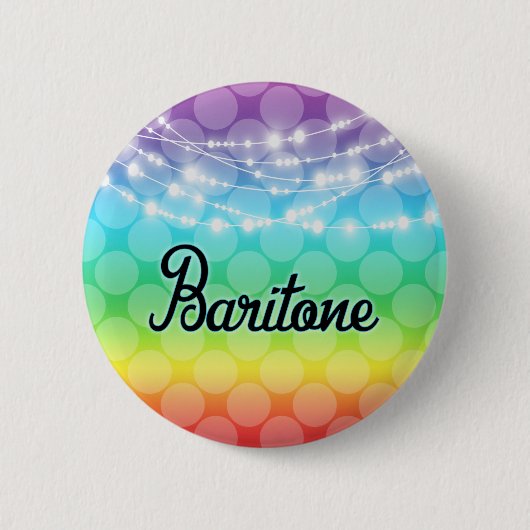Baritone Rainbow LGBT Gay Lights Singer Ronde Button 5,7 Cm (Voorkant)