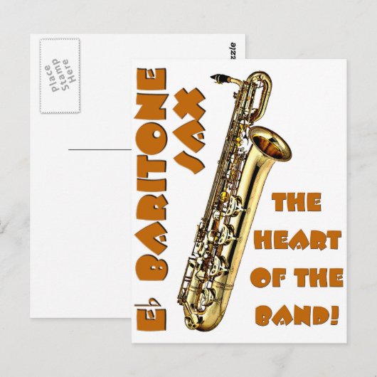 Baritone Sax Briefkaart (Voorkant / Achterkant)