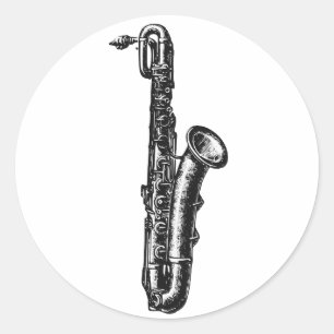 Baritone Saxophone Ronde Sticker