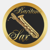 BARITONE SAXOPHONE RONDE STICKER (Voorkant)