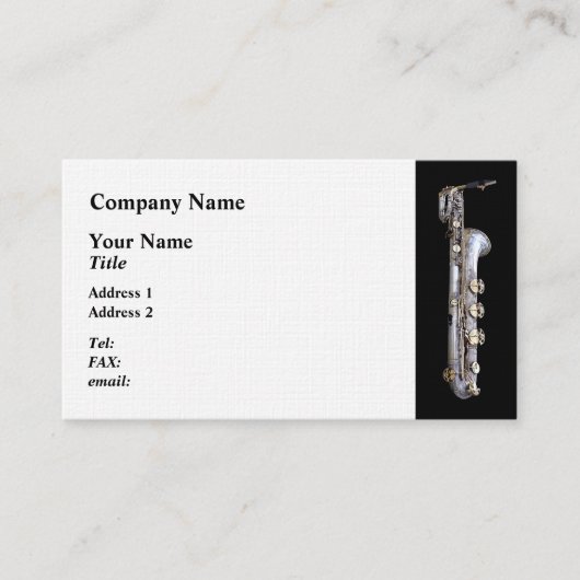 Baritone Saxophone Visitekaartje (Voorkant)